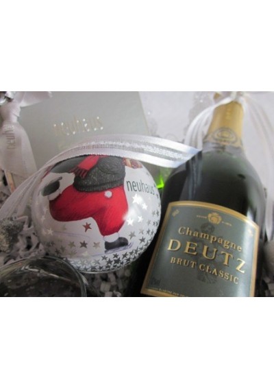 Christmas gift basket champagne Deutz