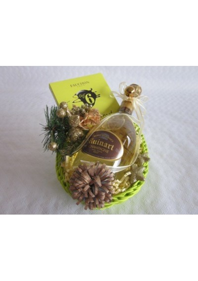 Panier cadeau " Champagne Ruinart Blanc de Blanc 