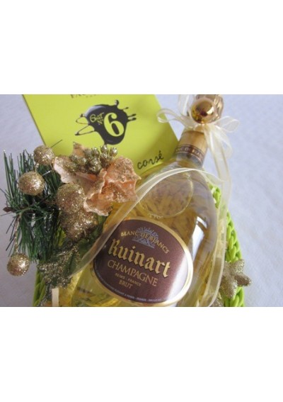 Panier cadeau " Champagne Ruinart Blanc de Blanc 