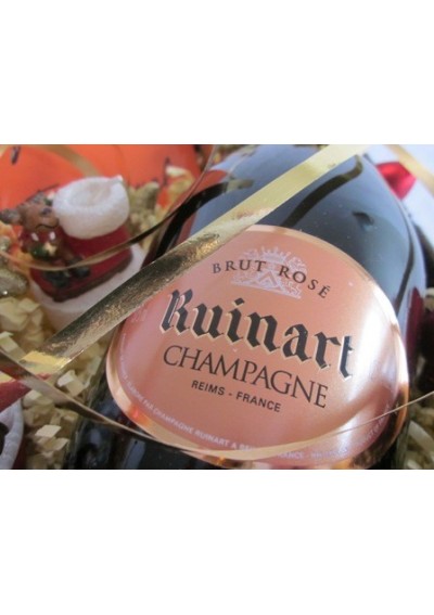 Panier cadeau" champagne "Ruinart Brut Rosé