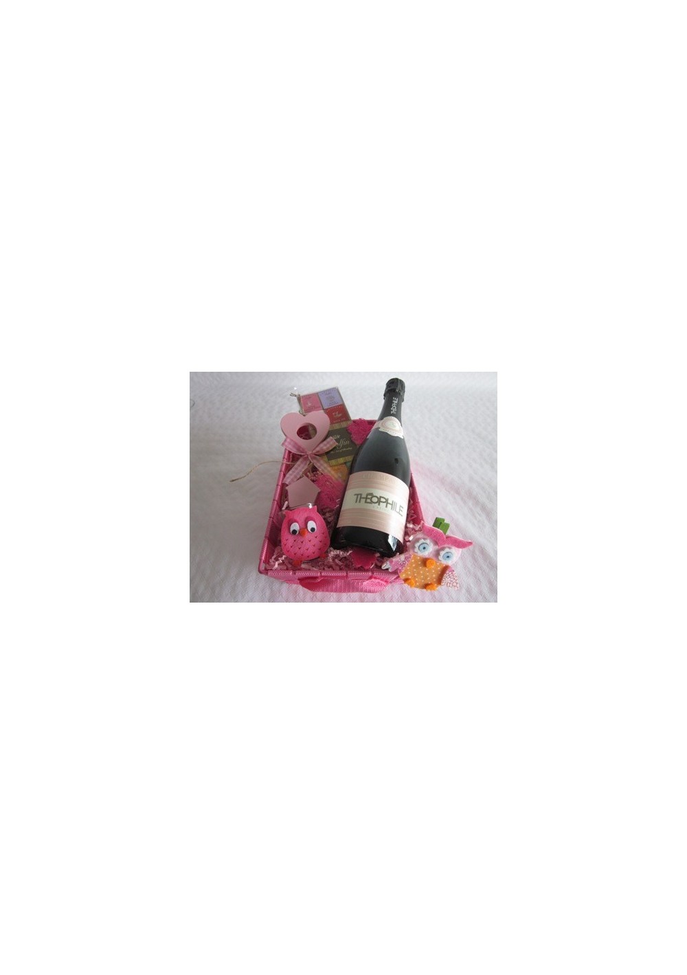 Roze Gourmandise-geschenkmand