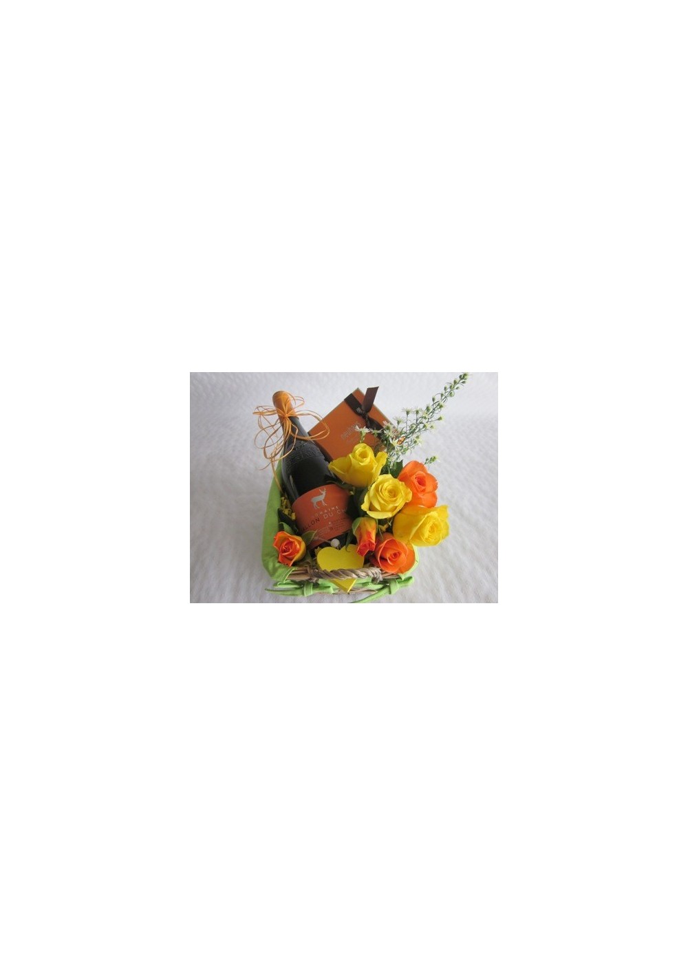 panier cadeau fleurs vins 