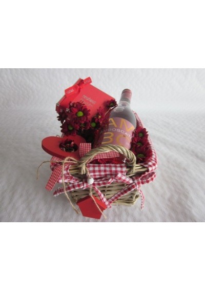 Gift basket with beautiful flowers