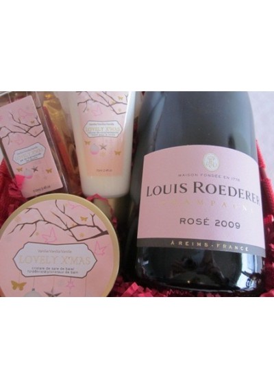 panier cadeau champagne Louis Roederer rosé
