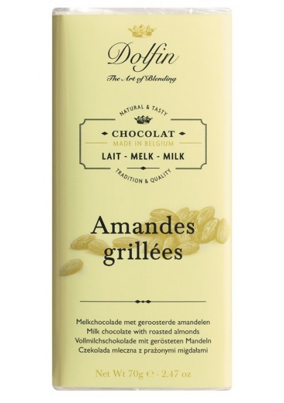 Chocolat au lait aux amandes grillées - 70g Dolfin