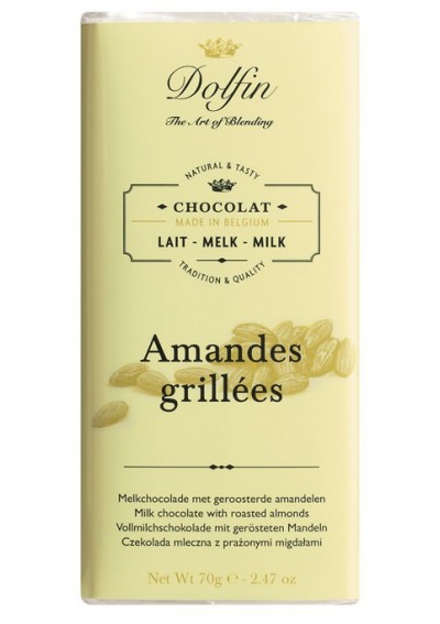 Chocolat au lait aux amandes grillées - 70g Dolfin