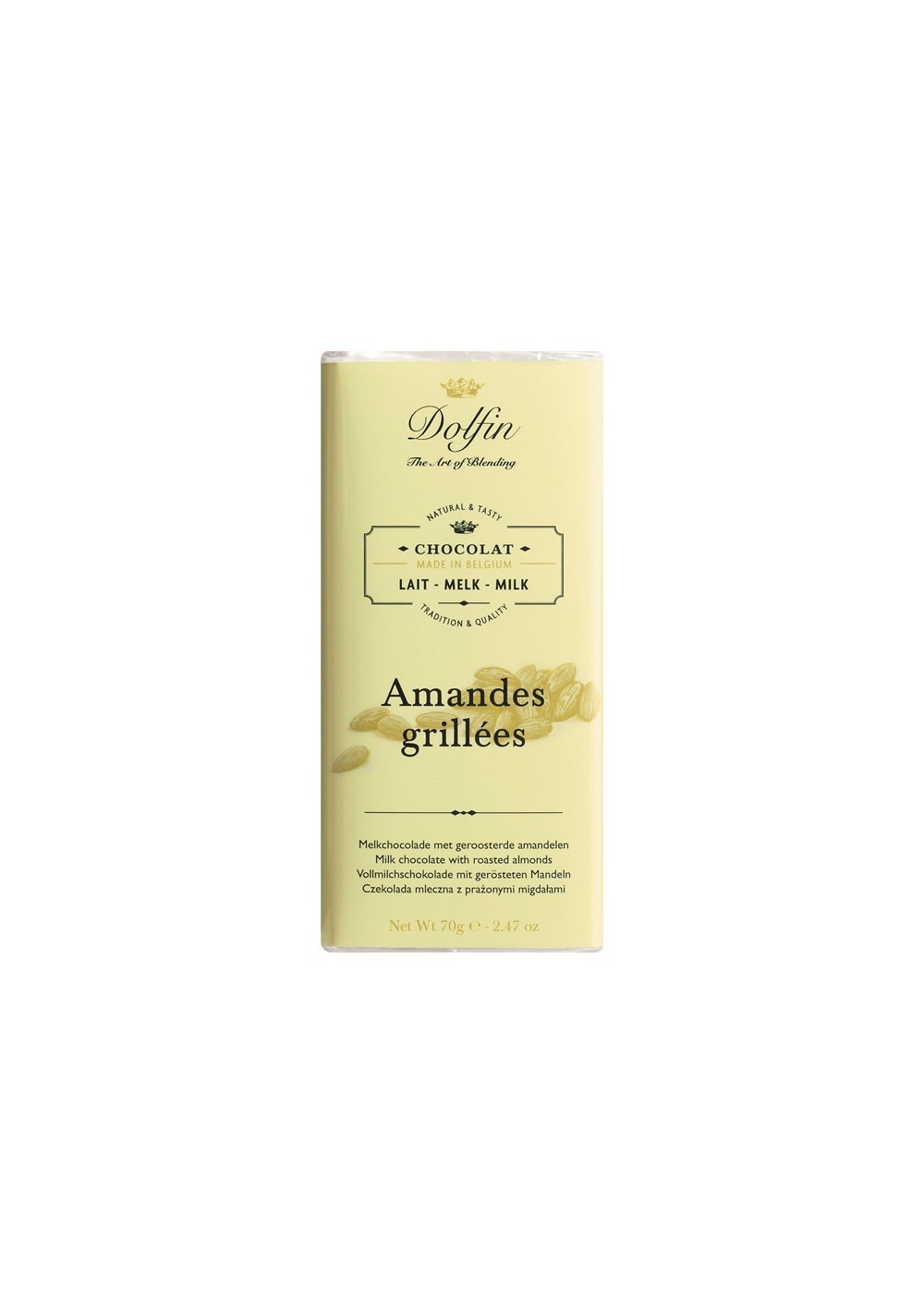 Chocolat au lait aux amandes grillées - 70g Dolfin