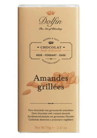 Chocolat noir aux amandes grillées - 70g Dolfin