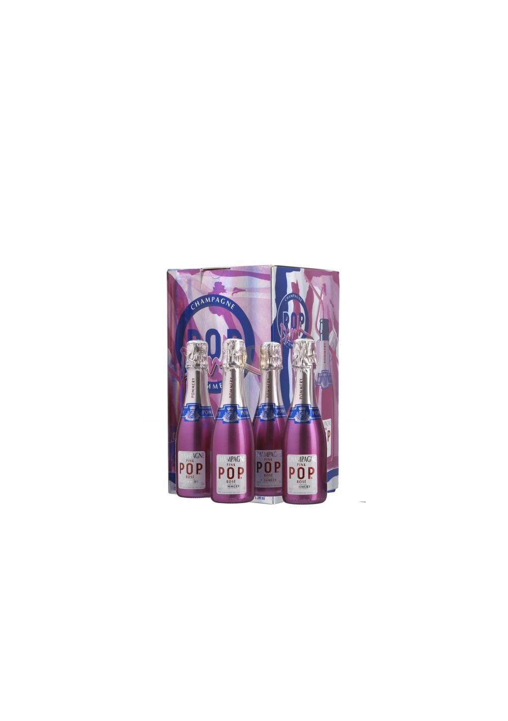 Champagne Pommery Coffret 4 mini Pink POP 