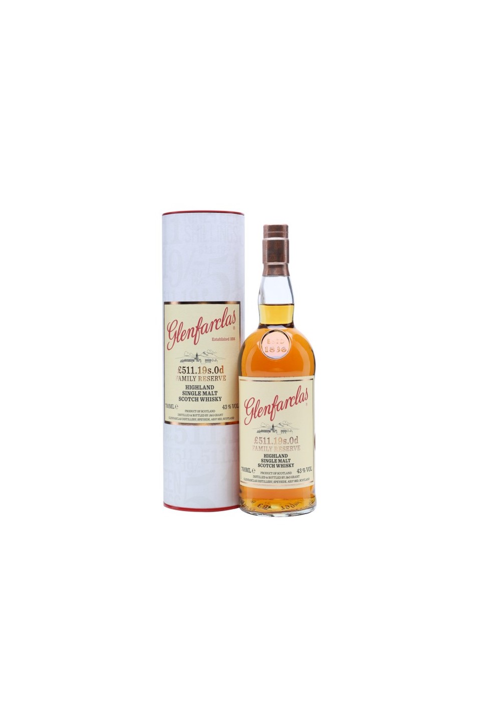 Whisky Ecossais Glenfarclas « £511.19s.0d  70cl - 43%