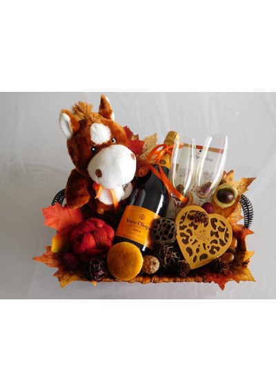 Newborn cadeaumand in de herfst