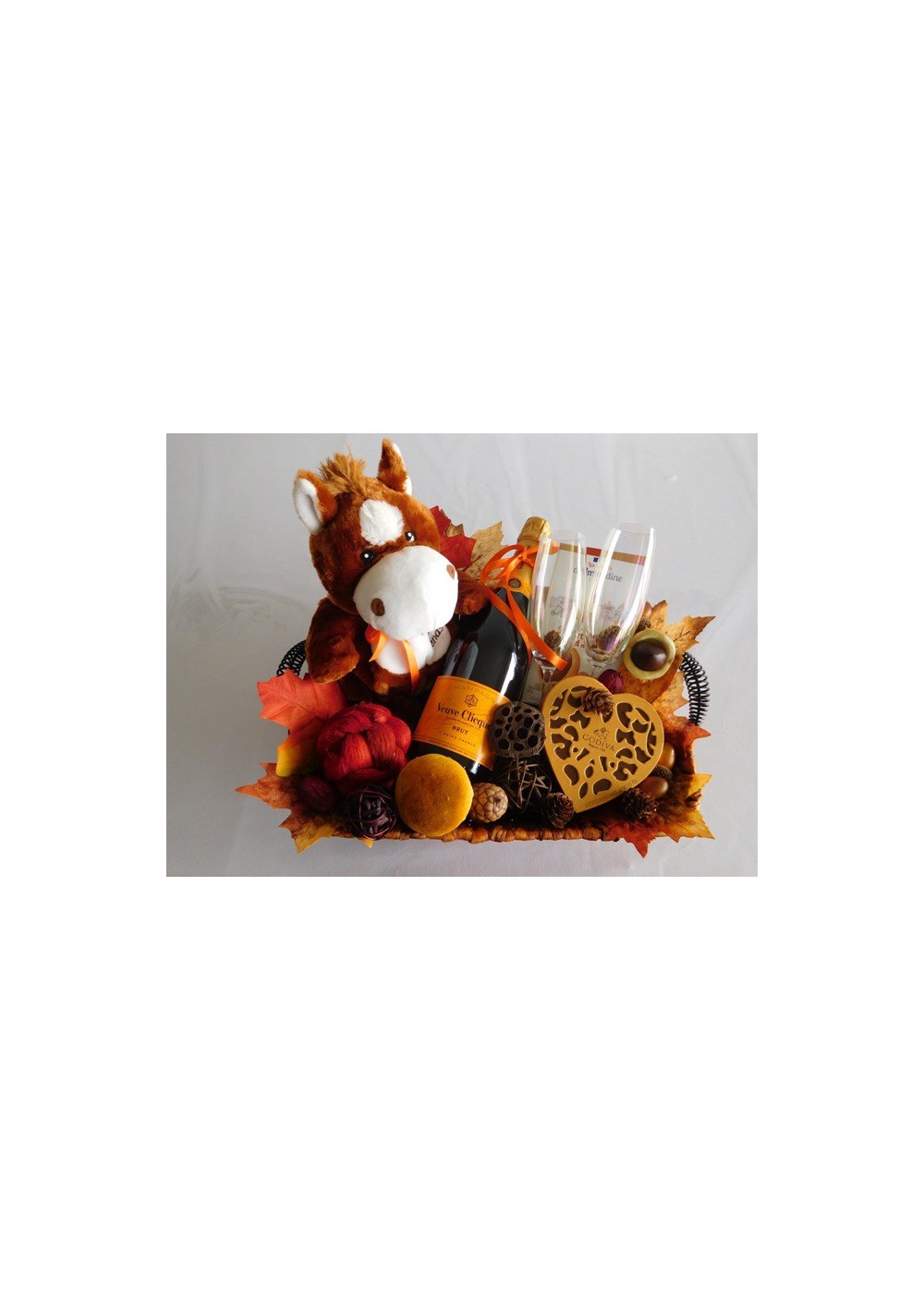 Newborn gift basket in autumn