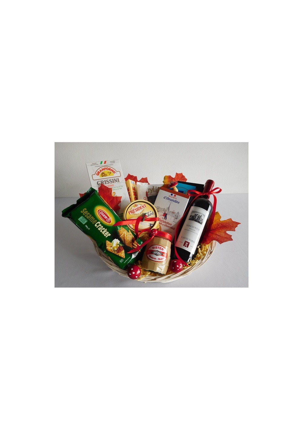 Gourmet cheese gift basket