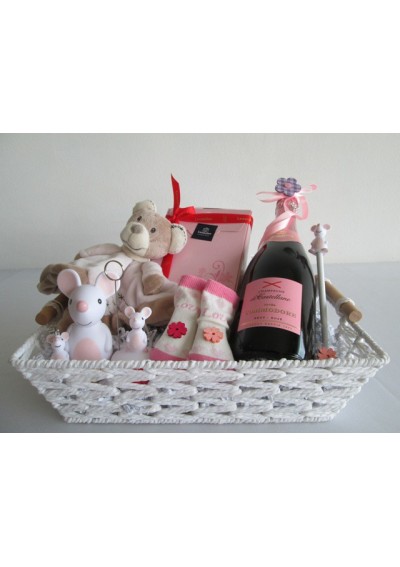 rosé champagne birth basket