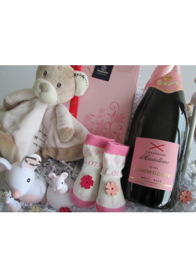 panier naissance champagne rosé Castellane