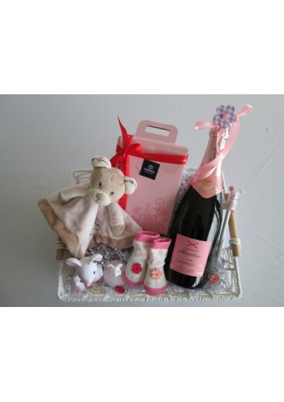 rosé champagne birth basket
