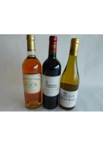 Coffret grands vins 3 bouteilles 75cl