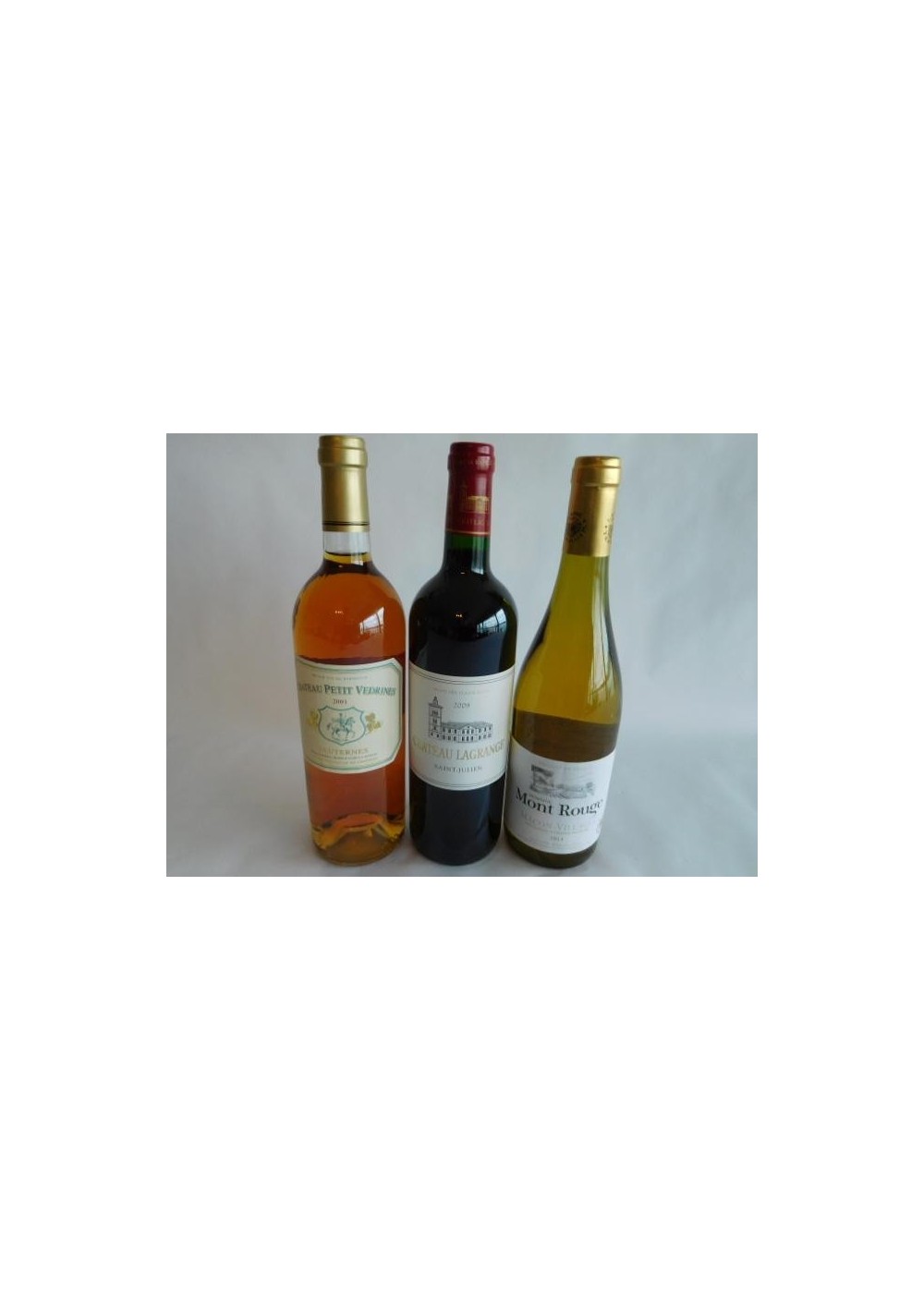 Coffret grands vins 3 bouteilles 75cl