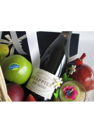 basket of champagne fruit