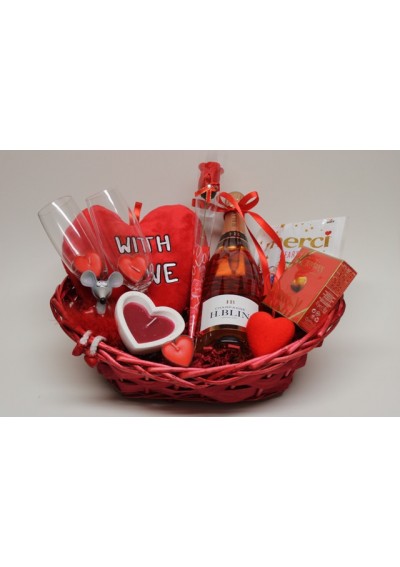 Doux sentiments - Panier cadeau Saint Valentin