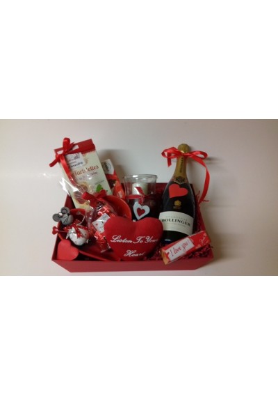 panier cadeau Saint-Valentin champagne Bollinger