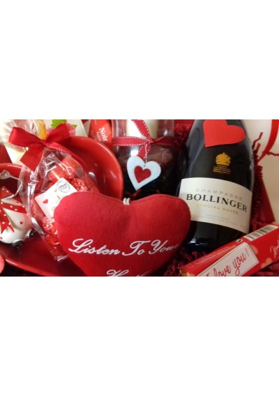 panier cadeau Saint-Valentin champagne Bollinger