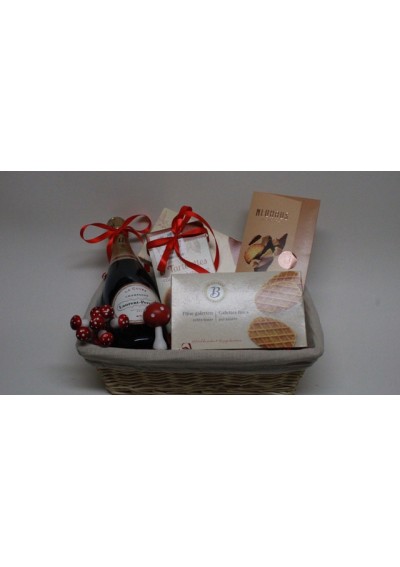 Biscuits, chocolat & Champagne - Panier cadeau