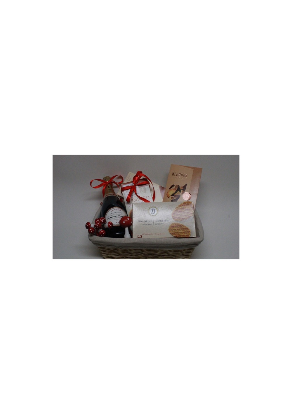 Biscuits, chocolat & Champagne - Panier cadeau