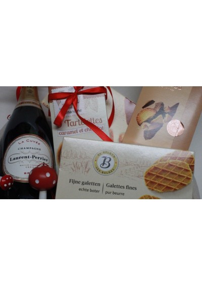 Biscuits, chocolat & Champagne - Panier cadeau