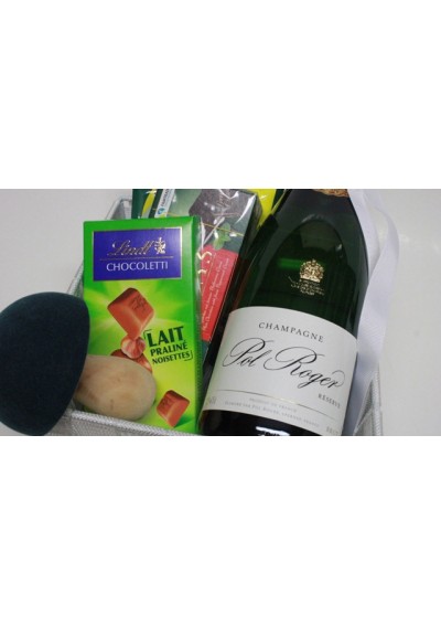 Champagne Pol Roger gift basket & chocolates