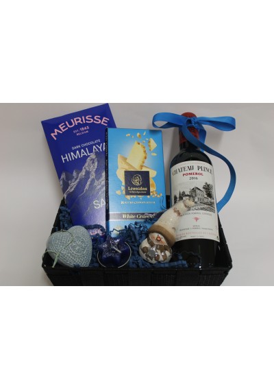 "Christmas" gift basket for Pomerol wines & Chocolates