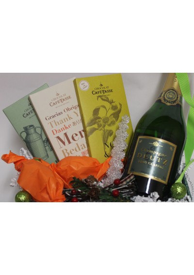 Kerstcadeaumand - Deutz champagne