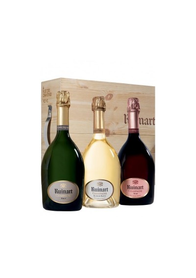 Coffret en bois - 3 Ruinart (75cl)