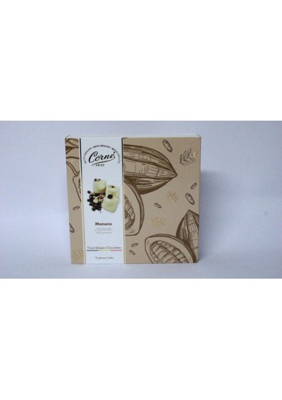 Gift box Ballotin of Pralines Manons white Belgian chocolatier Corné