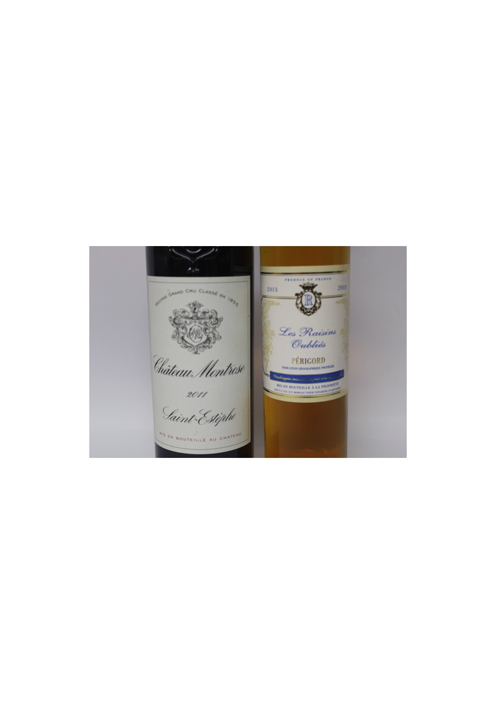 Gift box, 2 bottles - 1 Château Montrose 2011 - 1 Raisins Oubliés 2013