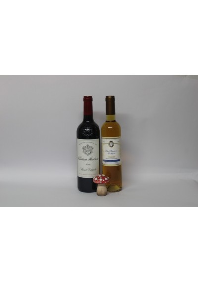 Geschenkdoos, 2 flessen - 1 Château Montrose 2011 - 1 Rozijnen Oubliés 2013