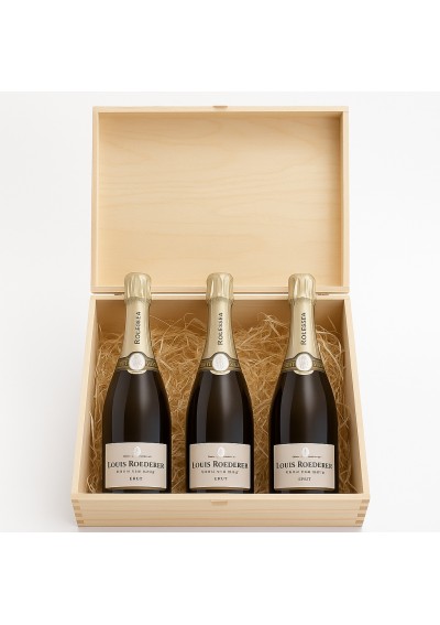 🎁 Coffret Cadeau Prestige – 3 Bouteilles de Champagne Louis Roederer Brut 75cl