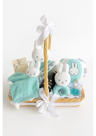 🐰 Welcome Little Bunny – Custom Baby Boy Gift Basket