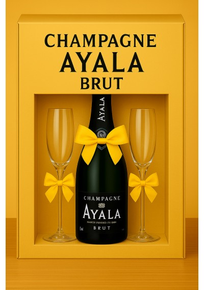 coffret-champagne-ayala-brut-75cl-2-flutes.jpg | Coffret Champagne Ayala Brut – 75cl + 2 flûtes livraison Bruxelles Belgique