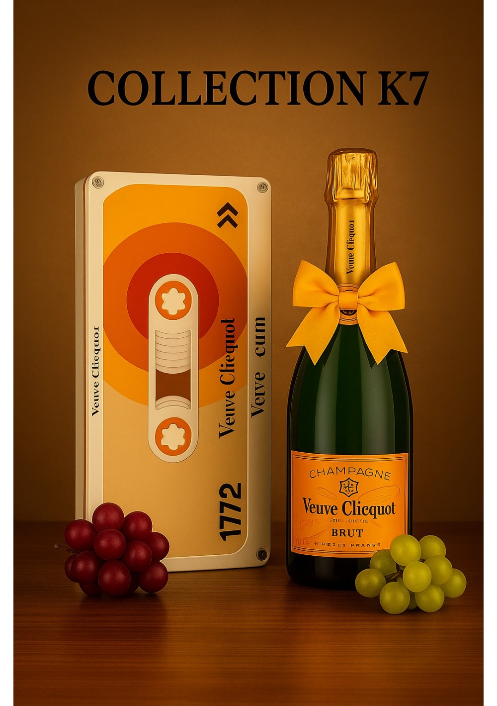 veuve-clicquot-k7-cassette-75cl.jpg | Champagne Veuve Clicquot – Cassette K7 Brut 75cl livraison Bruxelles Belgique