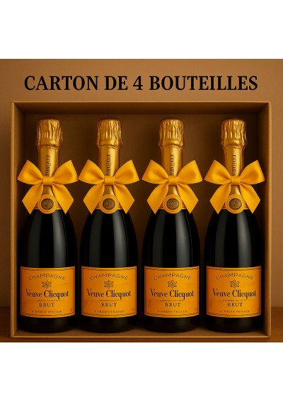 veuve-clicquot-coffret-4x75cl.jpg | Gift Set 4 Bottles Veuve Clicquot Carte Jaune Brut 75cl delivery Brussels Belgium