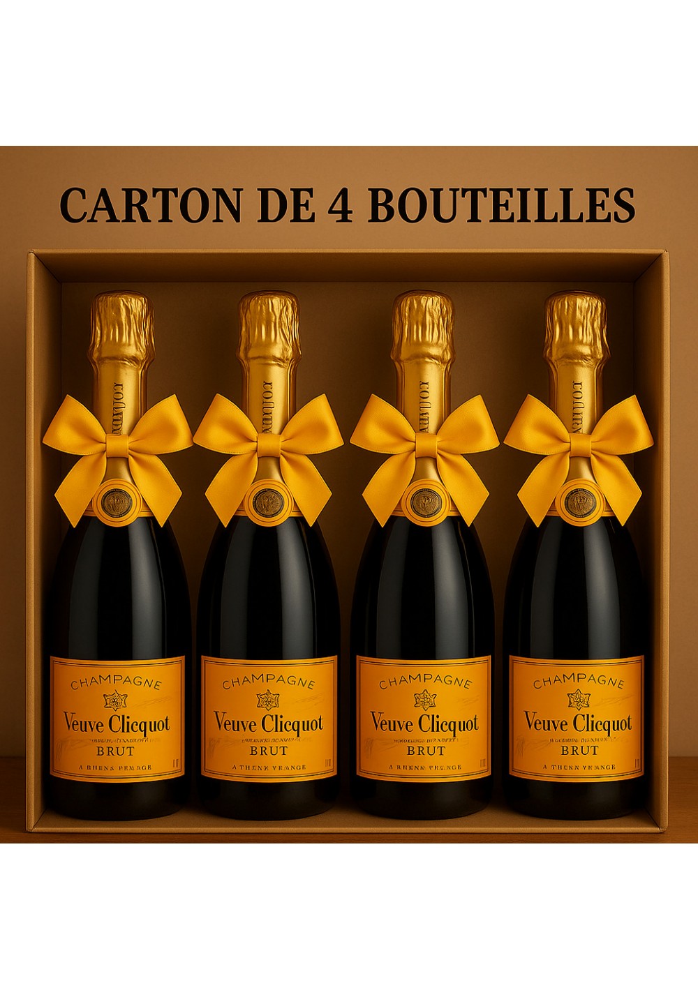 veuve-clicquot-coffret-4x75cl.jpg | Coffret 4 Bouteilles Veuve Clicquot Carte Jaune Brut 75cl livraison Bruxelles Belgique