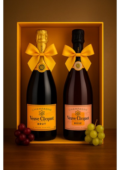 veuve-clicquot-coffret-rose-brut-75cl.jpg | Gift Set Veuve Clicquot – Rosé & Brut 75cl delivery Brussels Belgium