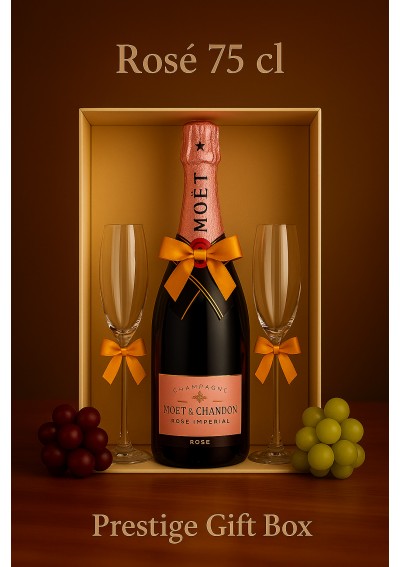gift-box-rose-imperial-champagne-75cl-2-flutes-belgium.jpg | Gift Box Rosé Impérial Champagne 75cl with 2 flutes