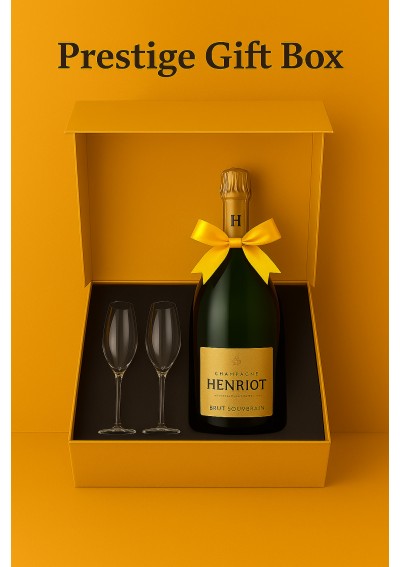champagne-henriot-brut-geschenkset-75cl-2-flutes.jpg | Geschenkdoos Champagne Henriot Brut 75cl met 2 flûtes – Maison Henriot