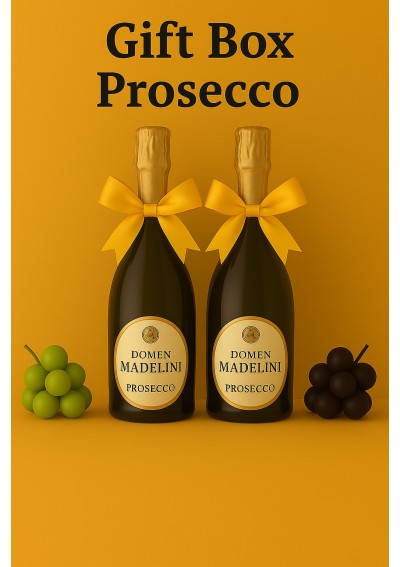 Geschenkdoos met 2 flessen Prosecco Brut - Domaine Madelini