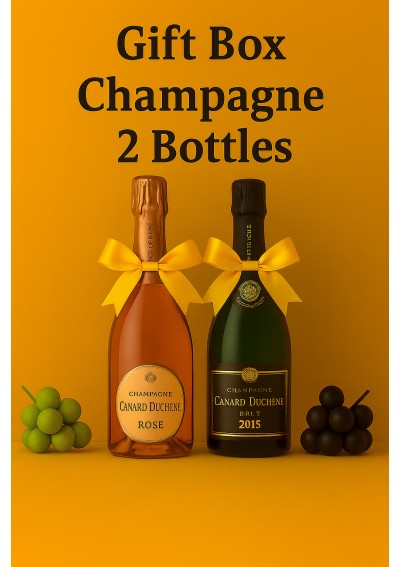 2-Bottle-Gift Box–Canard-Duchene-Rose-Brut-2015-75cl | Champagne Gift Box