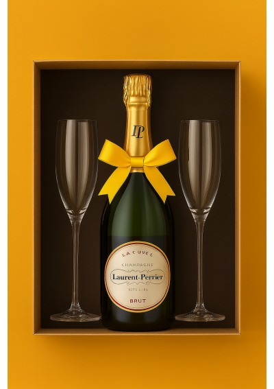 Laurent-Perrier-Coffret-cadeau-1-bouteille-2-flutes-Brut-75cl.jpg | Laurent Perrier coffret cadeau 1 bouteille 2 flûtes brut