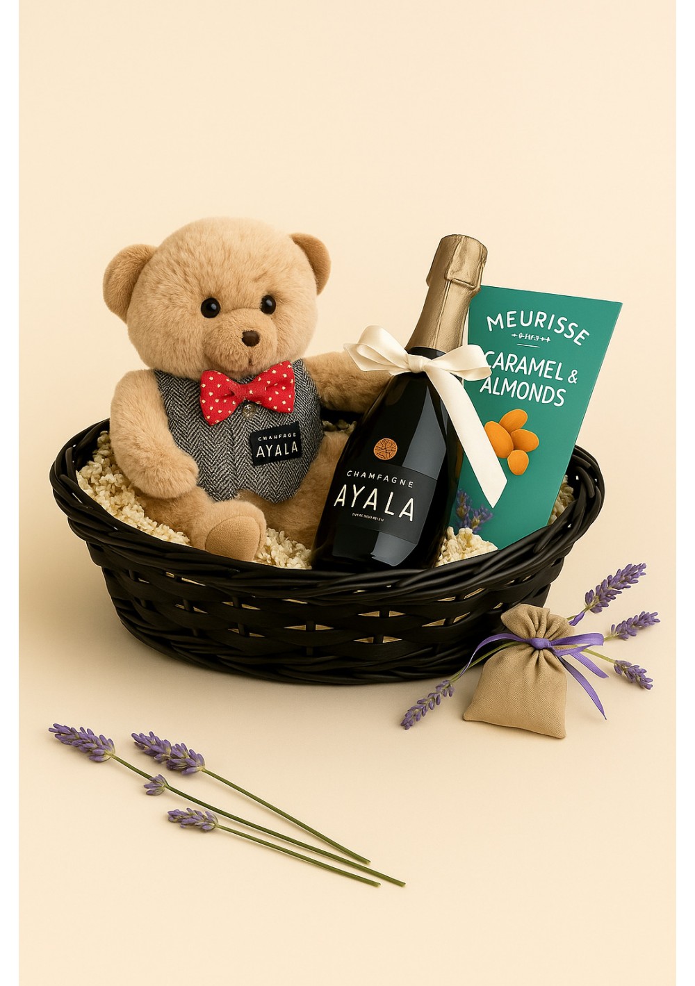 baby-gift-godiva-bear-01.jpg | New baby basket “Godiva Bear” with AYALA Champagne – Belgium delivery