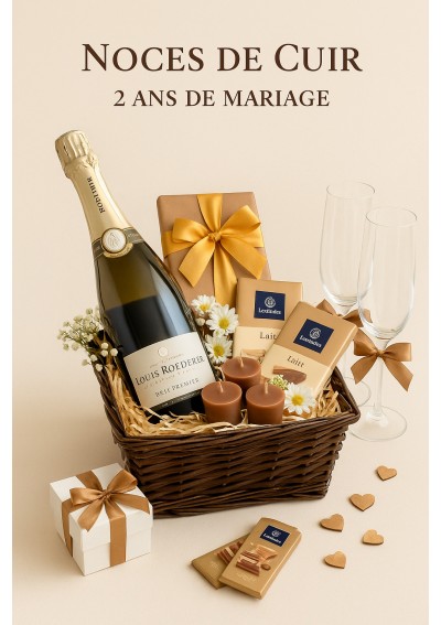 panier-cadeau-noces-cuir-roederer-ixelles-01.jpg | Panier cadeau noces de cuir – Roederer – livraison Bruxelles